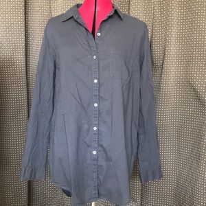 Long line grey cotton tunic shirt